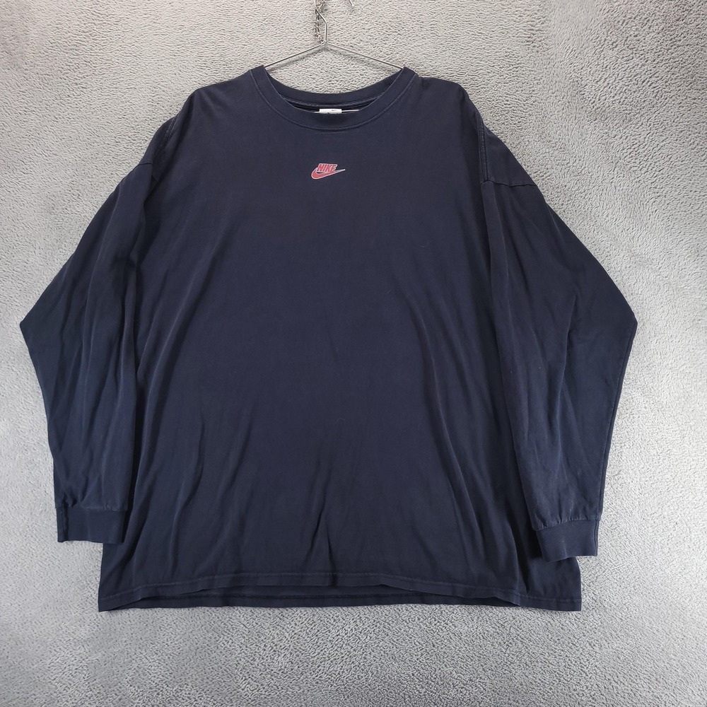 VTG Nike Shirt Mens 2XLT Blue Supreme Court Basketball Baller Long Sleeve